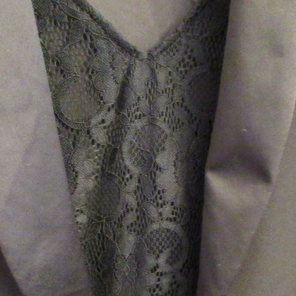 NWT! ASOS CURVE Tux Dress with Lace Insert, Black, Satin Collar, Formal, Size 22 - Picture 5 of 11